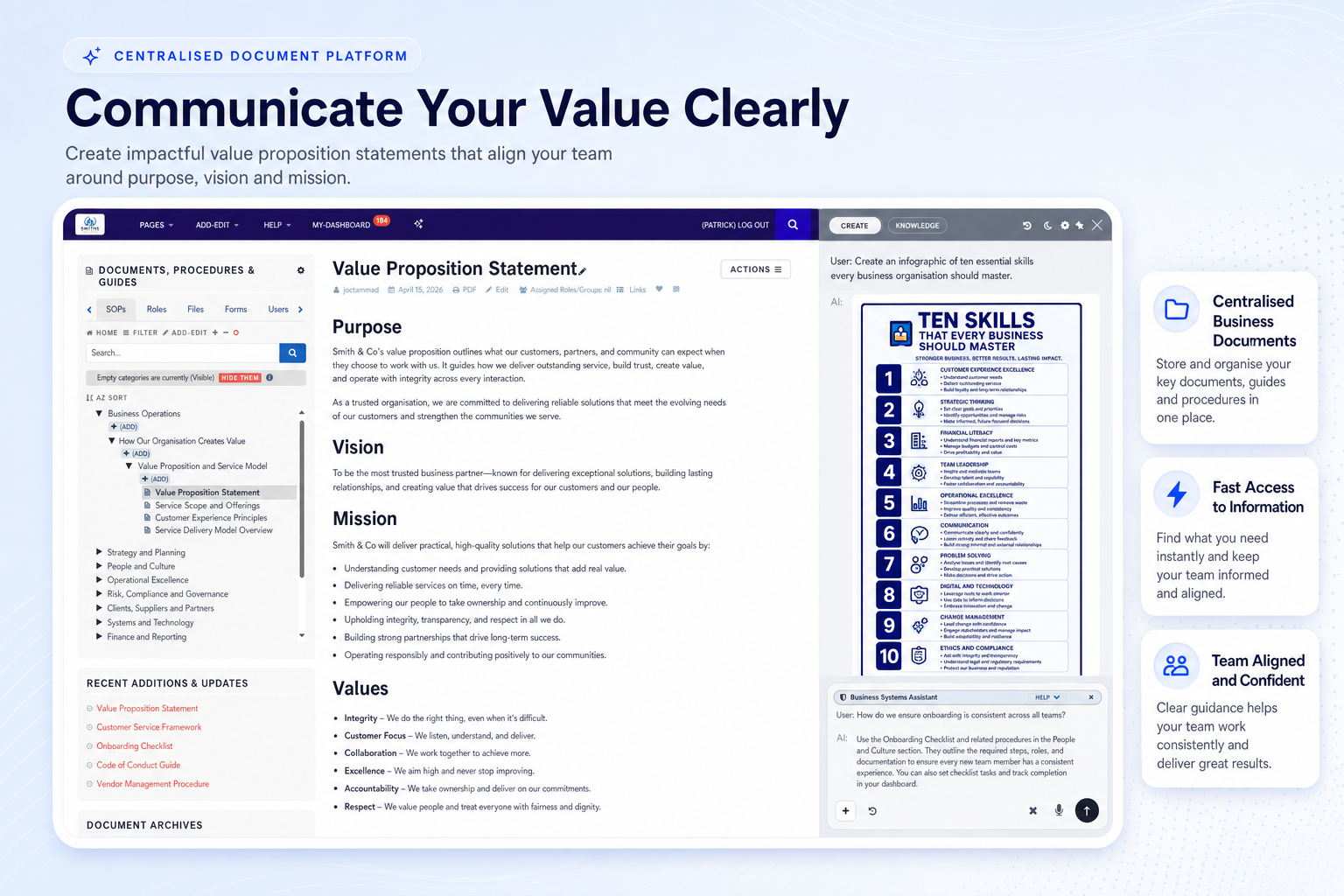 TKO Guides AI skills screenshot for quality service documents