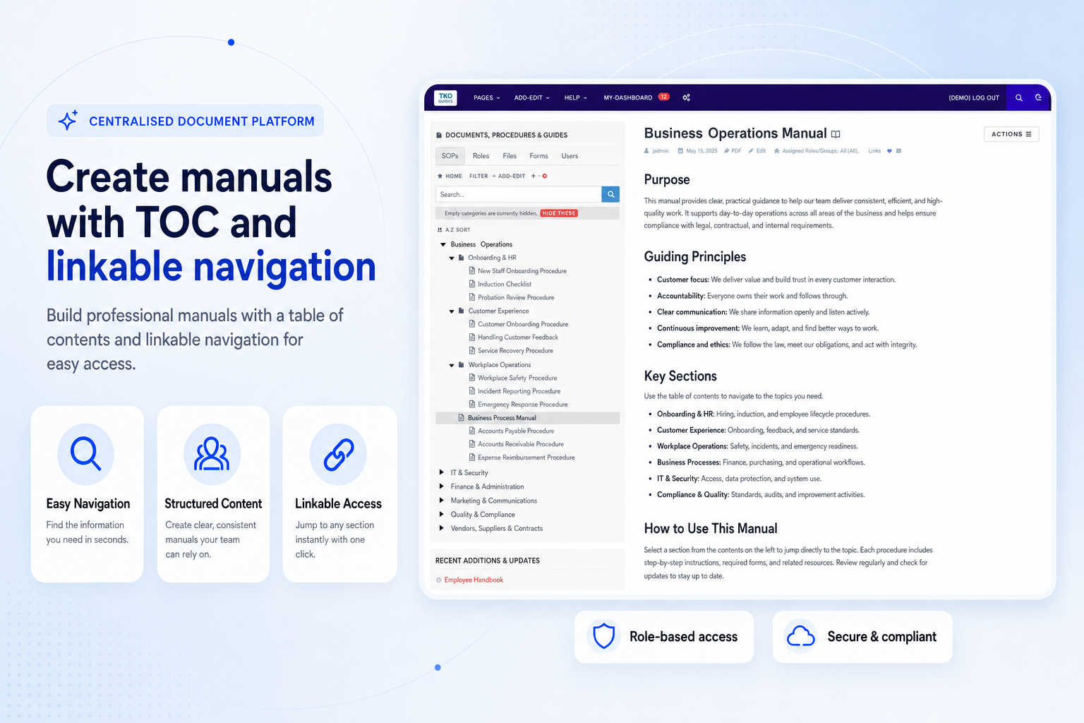 TKO Guides manuals PDF screenshot for client journey guides