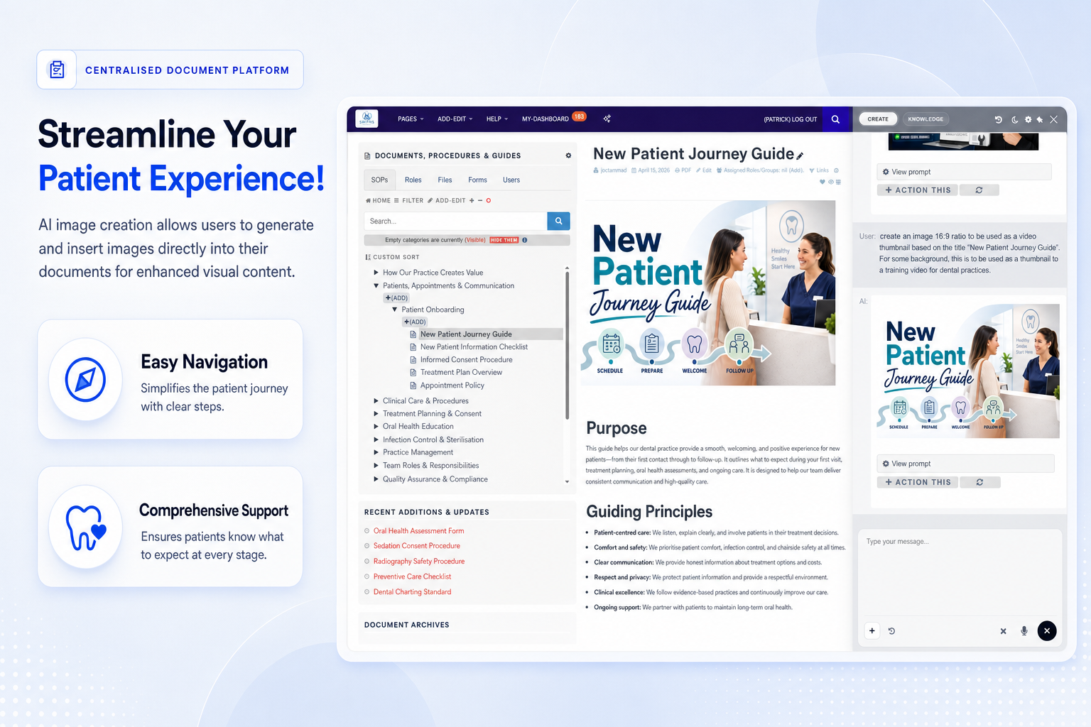 TKO Guides AI image creation for new patient journey guide