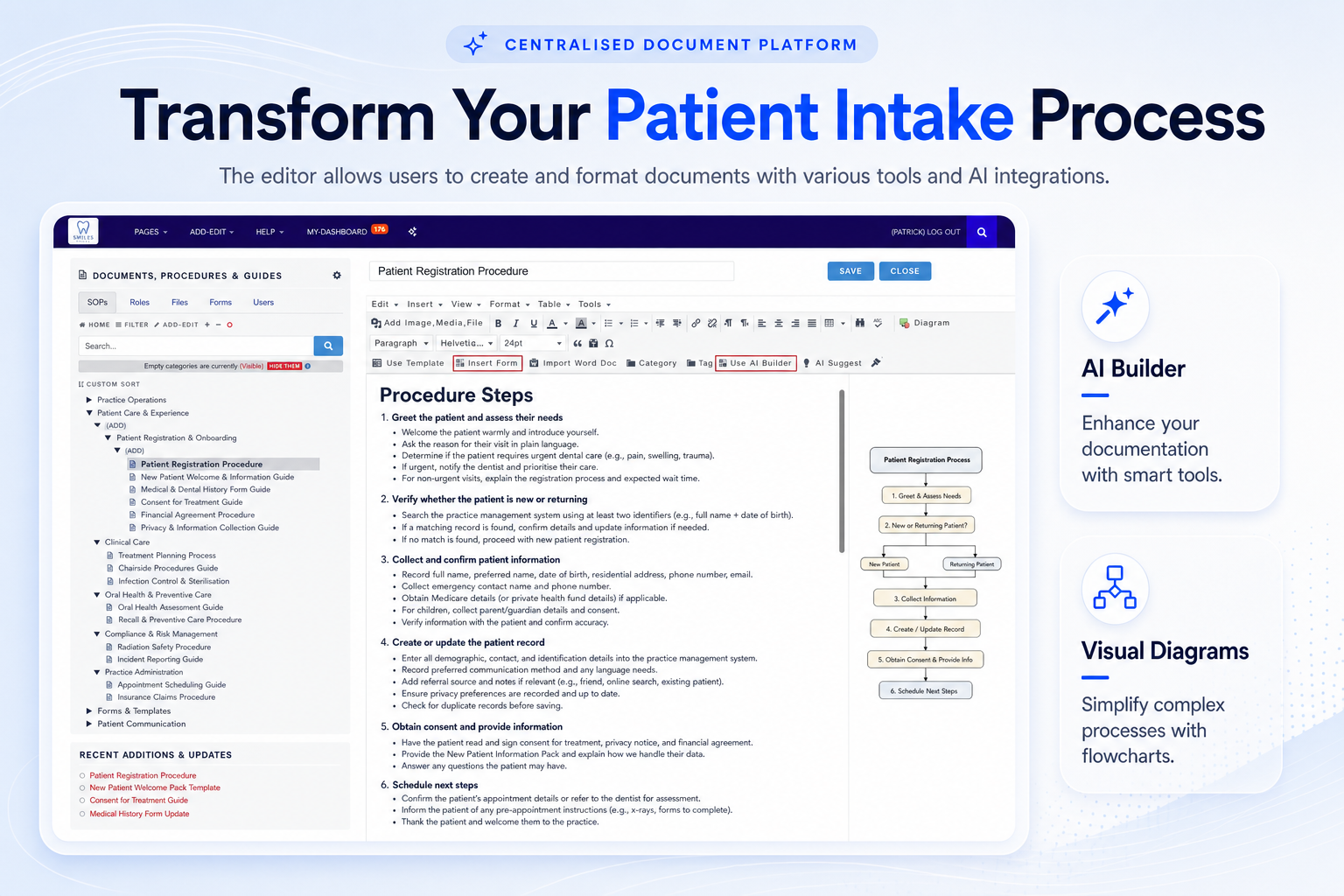 TKO Guides editor for dental procedure documentation