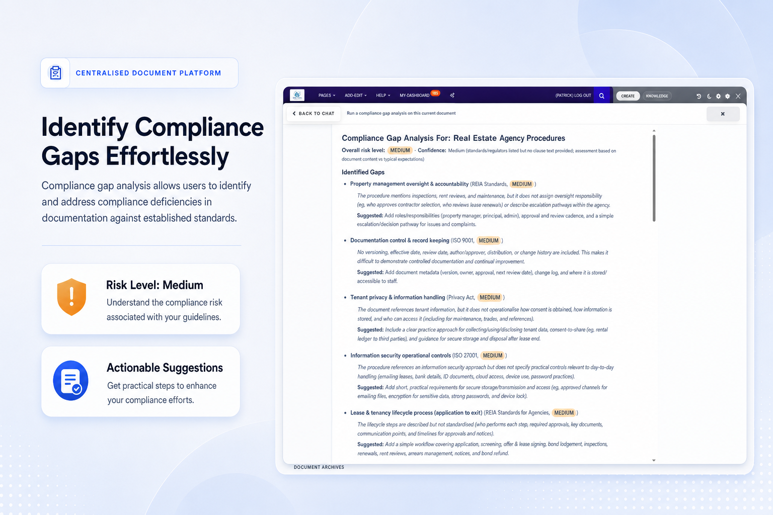 TKO Guides AI compliance gap analysis for real estate agency documents