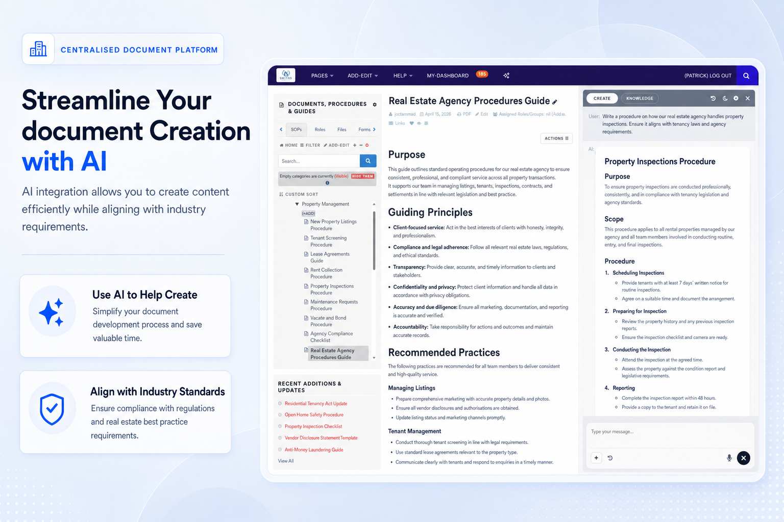 TKO Guides AI-created document result aligned with real estate operating standards