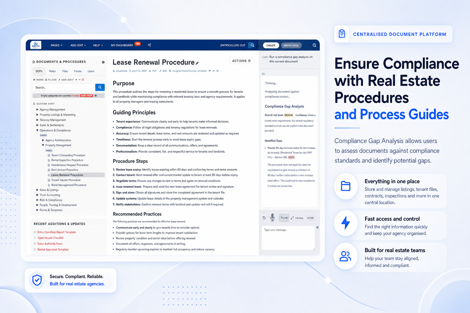 TKO Guides compliance gap analysis report for real estate documentation